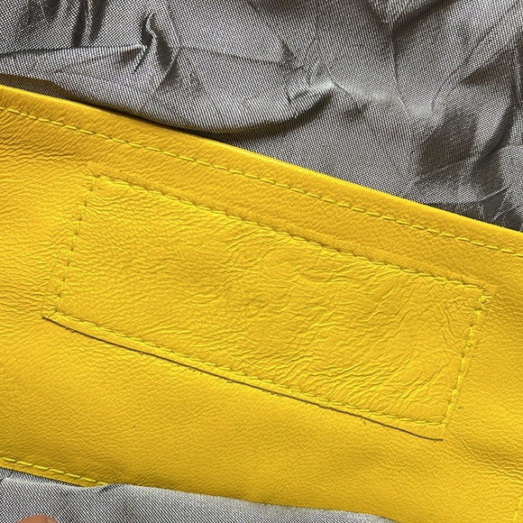 Yellow Leather Fringe Clutch! - Picture 6 of 7